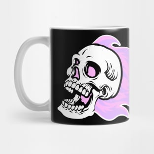 Flaming Pink Skull Mug